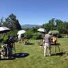 Plein air painting group in the Couse gardens.
